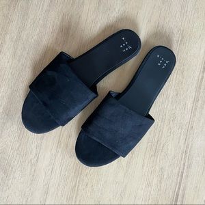 Black suede sandals